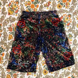 VTG 90s Karl Kani RARE Velvet Floral Print Shorts Men's Elastic Waist - S
